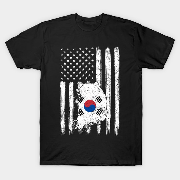 Vintage Korea Sunflower Flag Korea Lover T-Shirt by Sandra Holloman